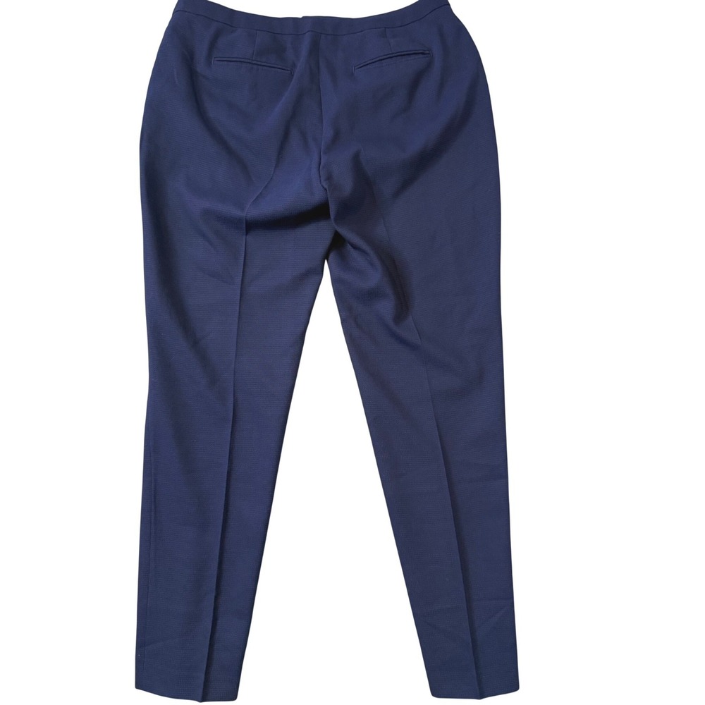 Reiss Tailored Trousers Womens 8 Navy Blue Textured Slim Tapered Dress Pants